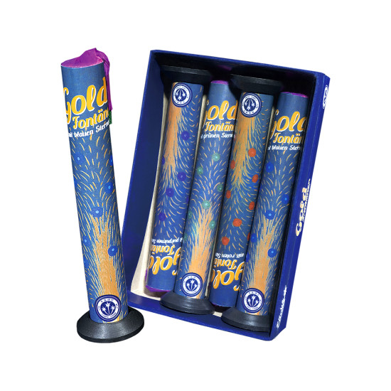 funke Gold-Fontänen mit Farbsternen