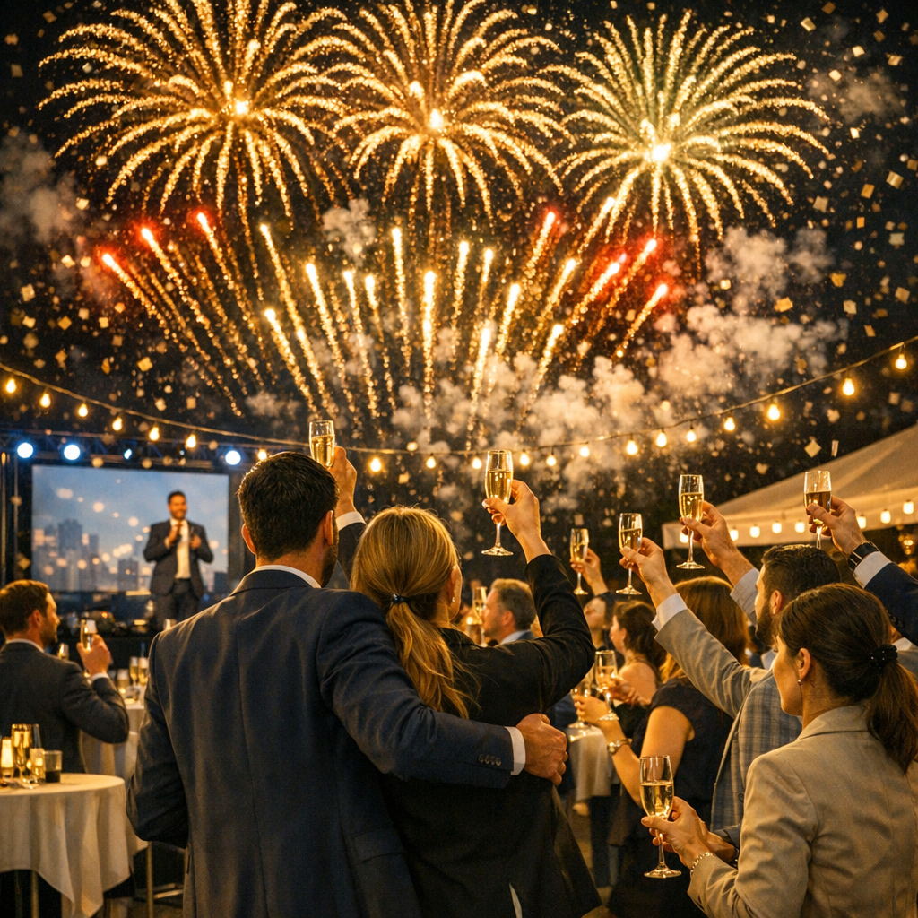 Feuerwerk Firmenfeier